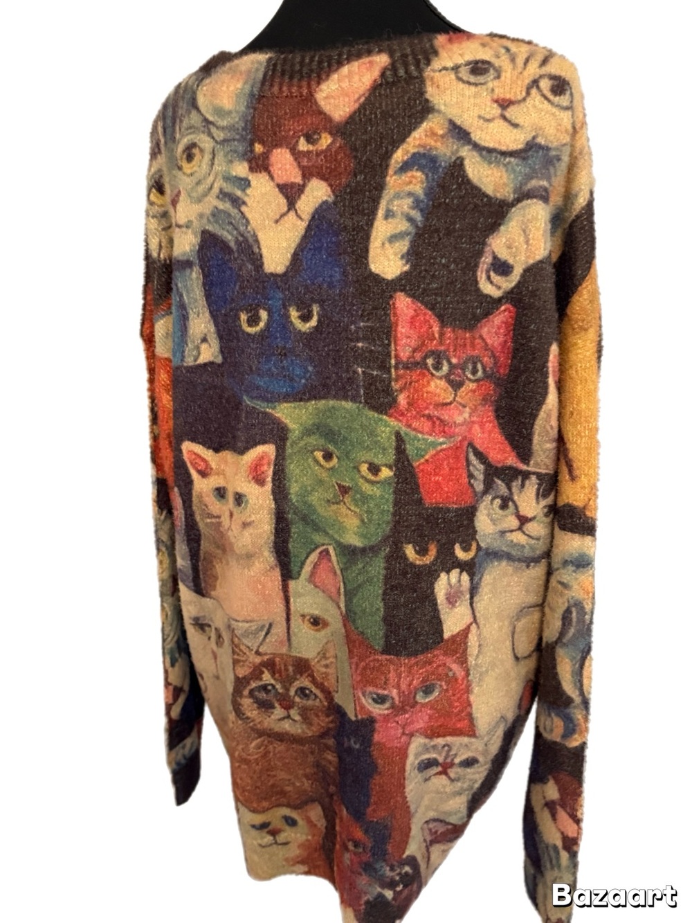 Quirky/Unique/Vintage-Inspired Cat Themed Sweater - Picture 4 of 4